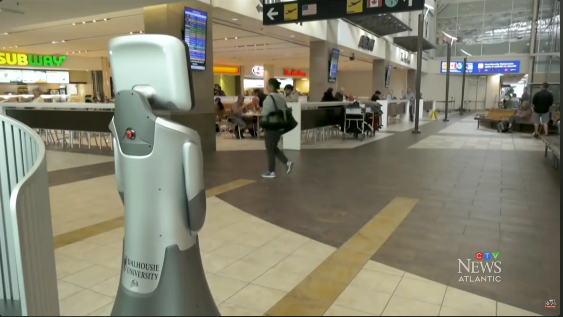 Robot navigating through the airport terminal